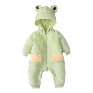 [清仓特惠】贝肽斯婴儿连体衣秋冬新生儿宝宝法兰绒睡衣外穿爬服