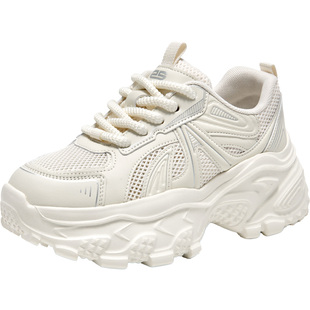 大东女鞋老爹鞋2026春季新款时尚网面厚底运动休闲鞋增高透气单鞋