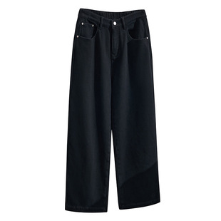 300斤特超大码加绒高腰直筒牛仔裤女胖mm宽松弹力加厚休闲长裤冬