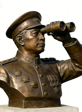 铸铜将军半身像博物馆定制雕塑