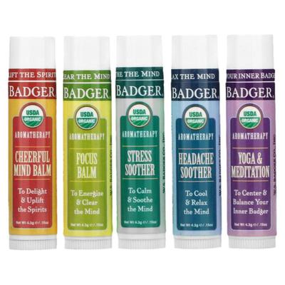 贝吉獾,有机芳香护理旅行套装，5 包，每包 0.15 盎司（4.3 克）