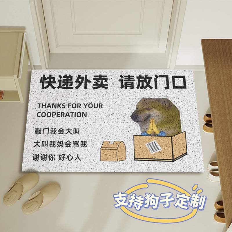 家用进门地垫带字耐脏丝地毯易门口放打理地圈入户门请垫地毯