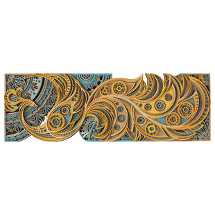 梯木叠雕凤栖梧桐立体玄关客厅装饰画轻奢高级感餐厅挂画新款壁画