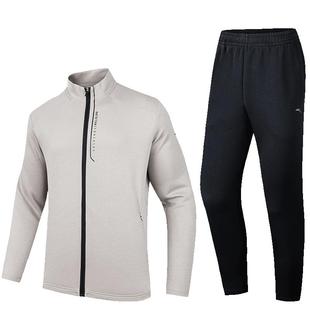 安踏易打理套装丨运动套装男冬季新款加绒外套上衣长裤两件套男装