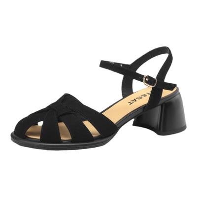 St&Sat真皮软底包头罗马凉鞋女