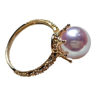 极光天女akoya海水珍珠戒指18k