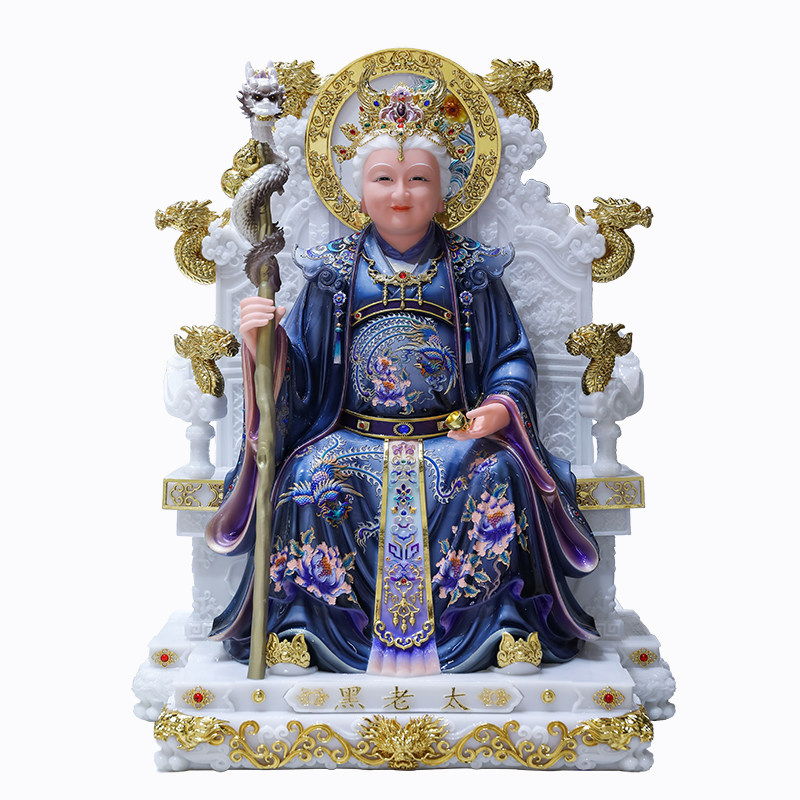 黑老太太神像黑妈妈像体汉白玉东北四大家族黑奶奶像堂口供奉摆件