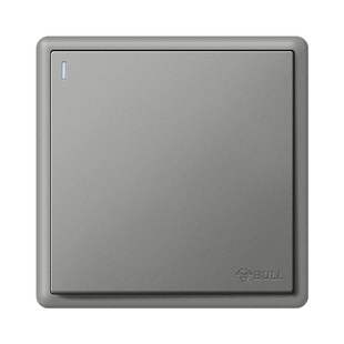 公牛带开关按钮插座墙壁电源双开单控双控86面板暗装G36灰色开关