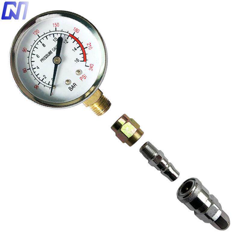 气泵空压机立式径向指针压力表接头配件气压表空气耐震充气1.6MPA