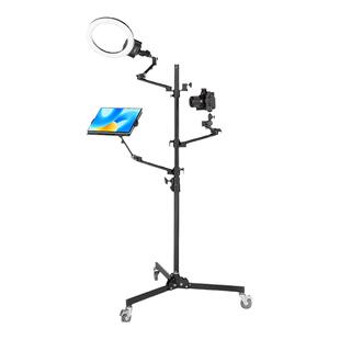 多功能直播设备树落地支架支杆横臂灯架手机单反微单相机麦克风声卡摄影补光灯支臂架直播视频vlog拓展灯架