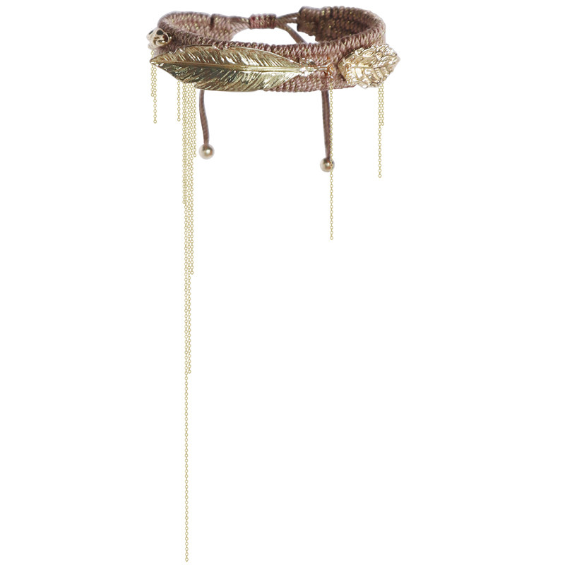雨林秘境｜ 美拉德风羽毛流苏编织手链  复古异中性叠戴手饰