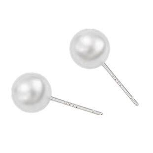 珍珠耳钉高级耳环气质简约小巧白色樱桃潮耳银饰养耳洞日韩耳钉女