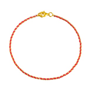 老克勒黄金足金999红绳金链成品编织手链手串新年礼物送礼女款