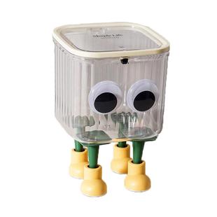 桌面粉扑收纳盒透明办公室发圈皮筋头绳发夹发饰口红化妆品置物架