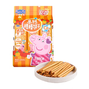亿智小猪佩奇番茄味棒棒手指饼干216g儿童宝宝零食小吃独立包装MS