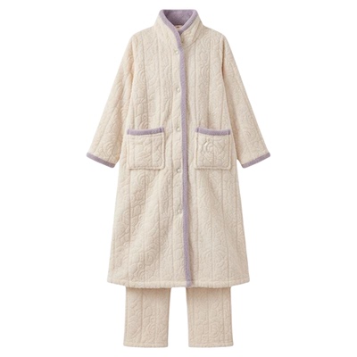 厚绒保暖睡袍长裤套装可外穿