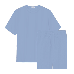 【新品】Eberjey美国轻奢莫代尔简约男士短袖短裤套装舒适家居服