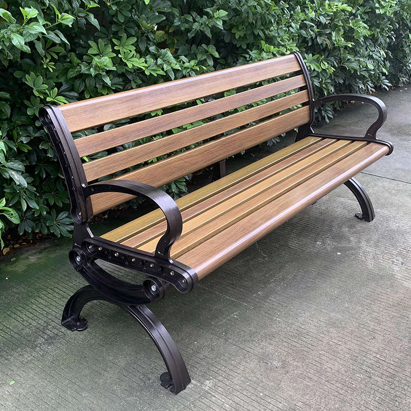 户外防腐木座椅商场休息室外坐凳碳纤维公园椅铝合金庭院靠背长椅