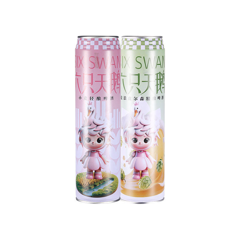 【六只天鹅官方旗舰店】小麦轻酿啤酒聚会户外烧烤火锅伴侣720ML
