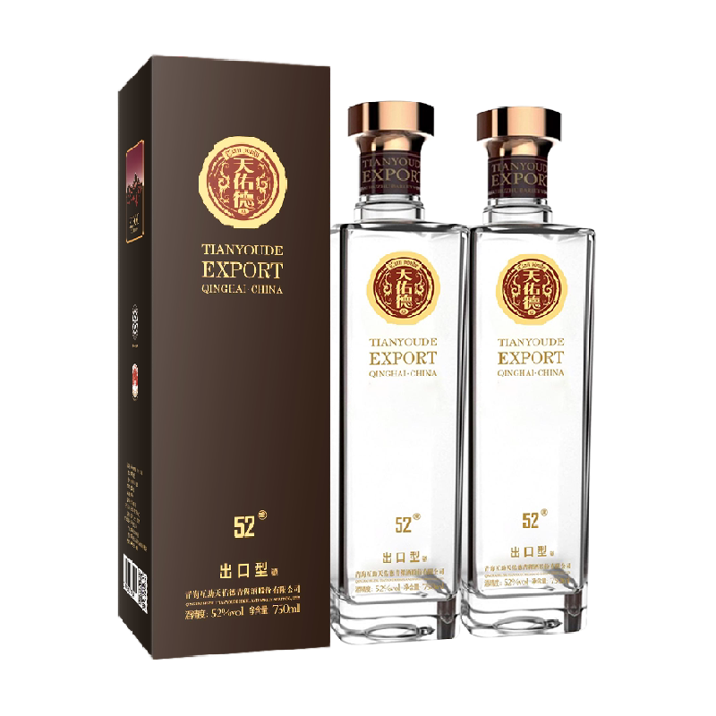 天佑德52度青稞酒出口型双瓶送礼