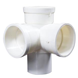 pvc内插立体四通排水管缩口异径平面四通下水管下缩变径50 75 110