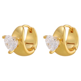 LARAINE YIN法式复古闪亮爱心锆石小耳圈精致百搭耳环通勤ins耳钉