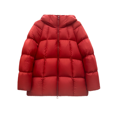 羽绒服女中长款时尚连帽宽松显瘦