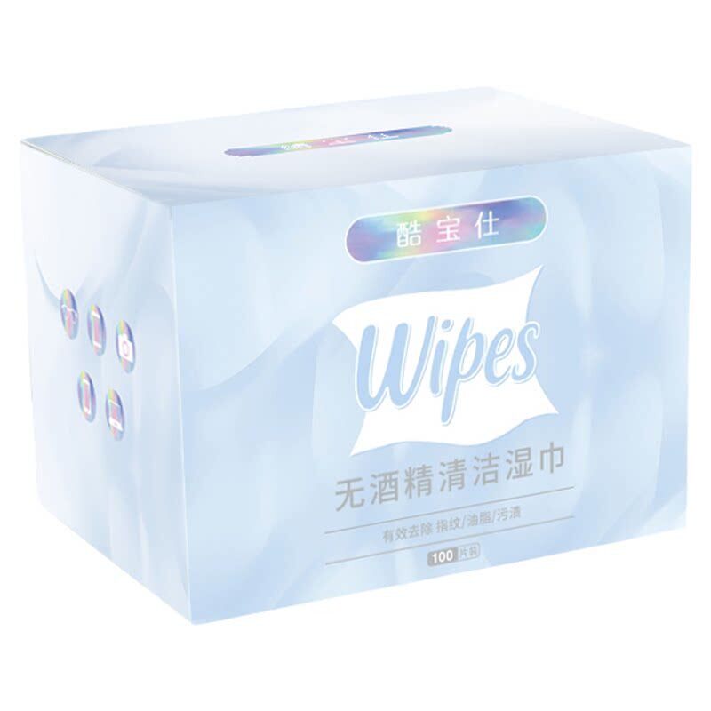 无酒精眼镜清洁湿巾100片装