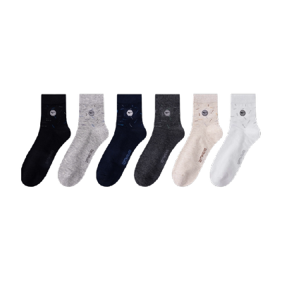 七匹狼男士秋冬中筒抗菌防臭袜子