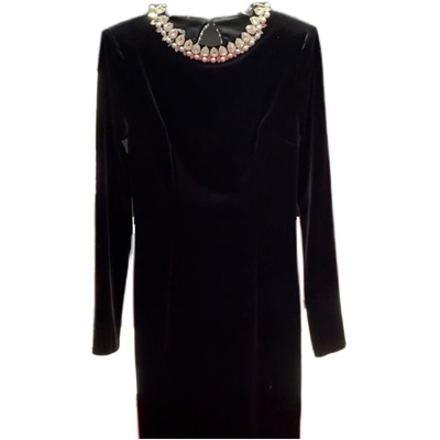 通勤包臀丝绒纯色钉珠