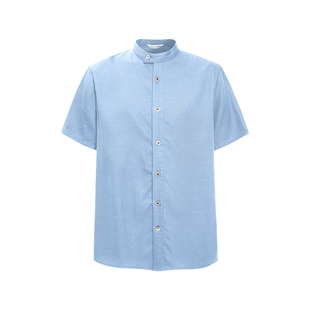 sameuoo散养文化「罗马假日」莱赛尔亚麻混纺短袖衬衫宽松衬衣夏