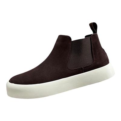 秋冬季加绒磨砂皮一脚蹬中帮板鞋