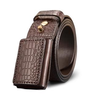 皮带男真皮包裹扣头金属接触过敏头层纯牛皮腰带男牛仔裤带无铁