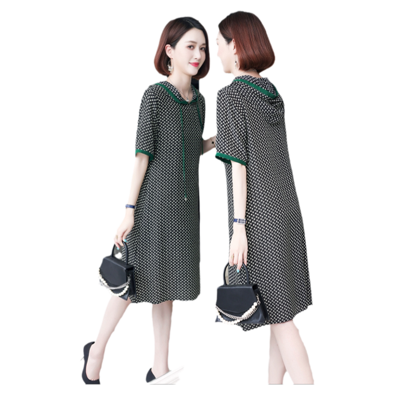 重磅真丝连衣裙女装夏季中年