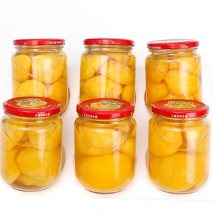 砀山黄桃罐头农家自制水果罐头700g/瓶玻璃瓶大果肉无添加礼盒装