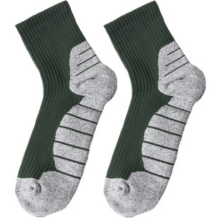 男士重磅运动中筒毛巾底袜子 户外纯棉加厚吸汗防臭跑步篮球袜子