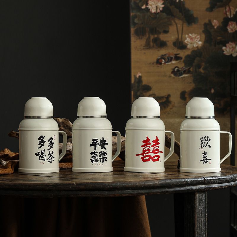 复古316不锈钢小暖壶收纳机械马克杯办公室茶壶盖保温礼品泡家用