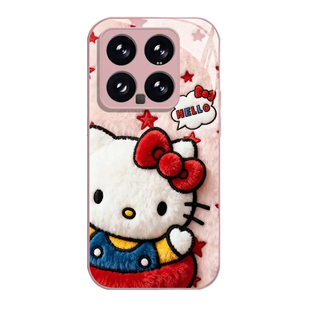 毛绒HelloKitty适用小米17promax手机壳15pro红米k90凯蒂猫80秋冬note14女70可爱13/60新款12卡通50套11/40