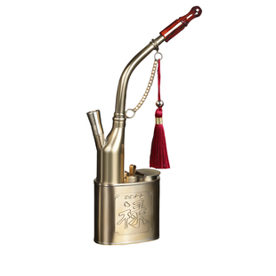 合旺六用复古老式黄铜水烟斗男士纯铜过滤水烟壶水烟袋高档过滤器