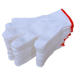 尼龙手套劳保耐磨工作加厚男女干活超薄款工地工人呢绒白纱线批发