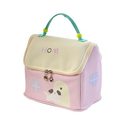 可爱奶油色便携手提化妆包