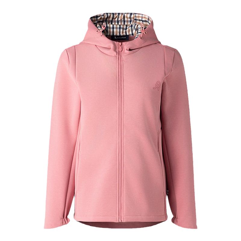 Aquascutum/雅格狮丹2025春夏新品女连帽开衫卫衣外套Q5068EL3A1