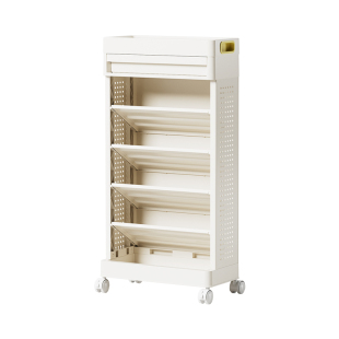 可移动桌边收纳架桌面书立学生教室课桌收纳神器高中生书本儿童绘本收纳架带轮多层置物架课桌旁书房简易书架