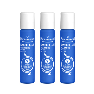 Puressentiel璞医香9号滚珠精油头部舒缓滚珠紧绷胡椒薄荷5ml*3