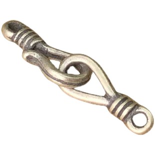 S925纯银复古小扣头手链项链鱼钩扣问号扣diy编织水晶手绳连接扣