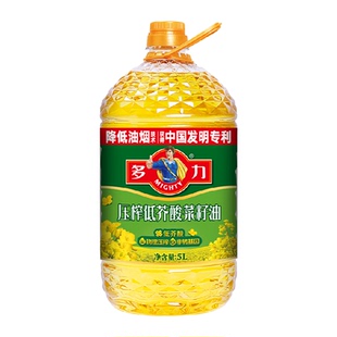 多力低芥酸菜籽油食用油物理压榨桶装5L