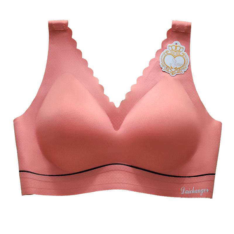 固定杯无痕内衣女大码无钢圈一体式文胸聚拢收副乳防下垂运动内衣