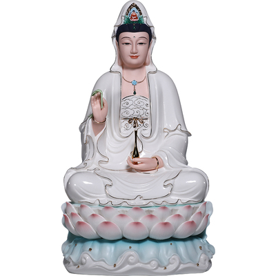 微美陶瓷12至24寸荷叶观音佛像