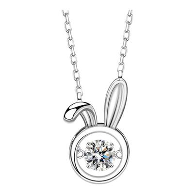 茵尼莫桑石纯银灵动兔子女生项链