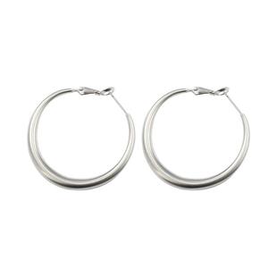 哑光磨砂复古金色大圈圈圆圈耳环女2026年新款925纯银针素圈耳圈